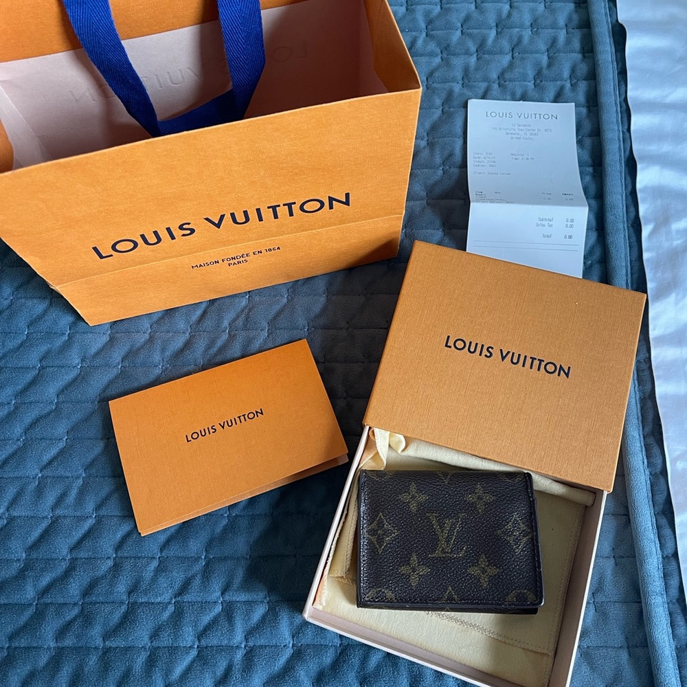 Louis Vuitton Brown and Tan Monogram Card Holder